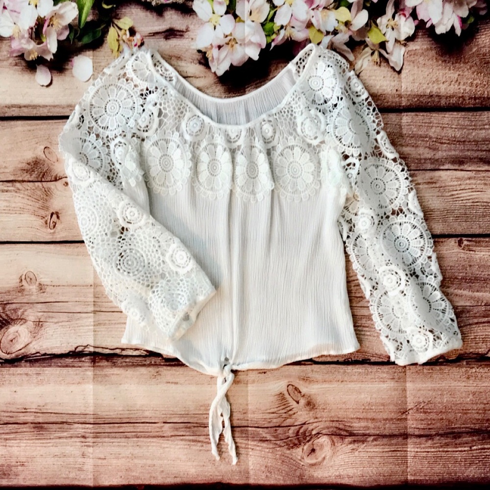 Embroidered laced shirt